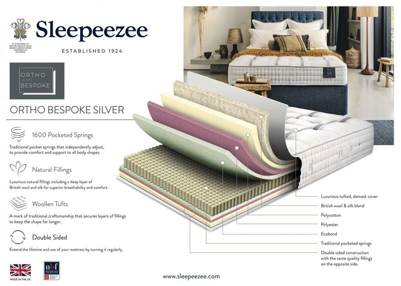 Sleepeezee Ortho Bespoke Silver 1600 Divan