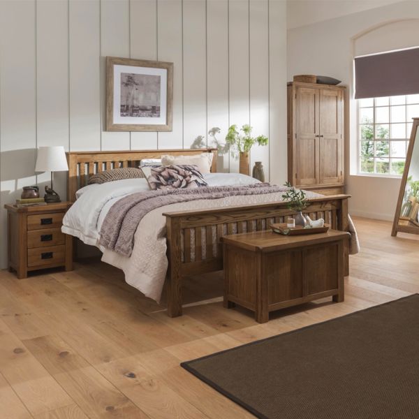 Sandhurst Oak Bed High Foot End