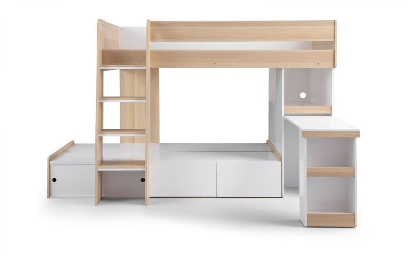 Eclipse Bunk Bed - Oak / White